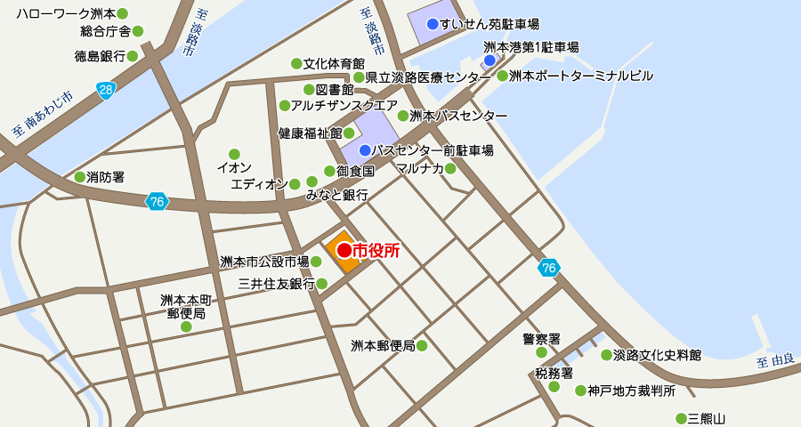 洲本市役所本庁舎の周辺地図